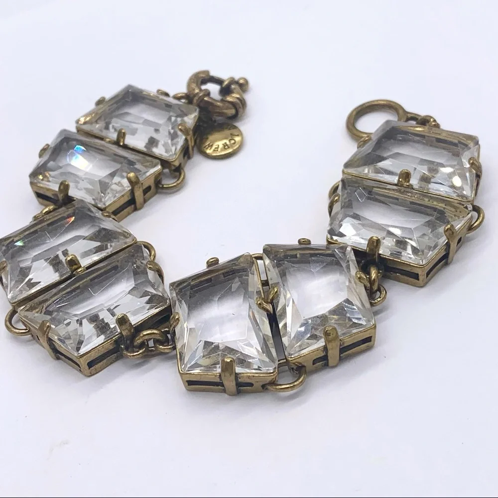J. Crew Clear Bold Jeweled Bracelet